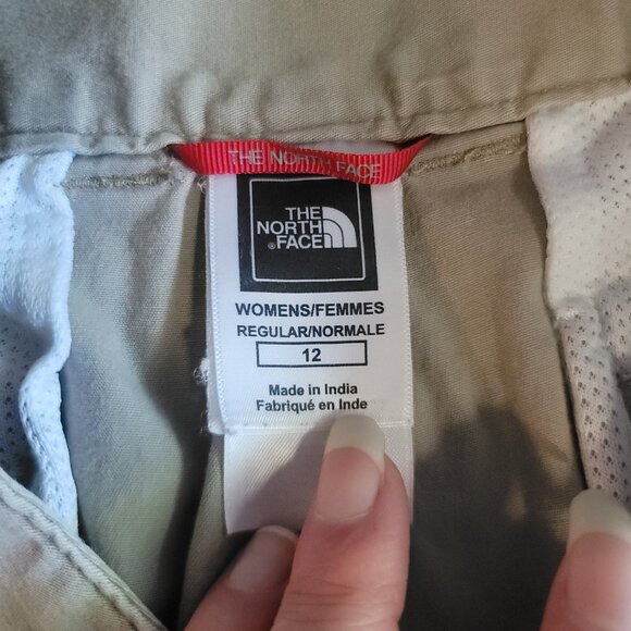 The North Face Bermuda Shorts Womens 12 Tan Brown Cotton Stretch Outdoors Hike - Picture 7 of 13